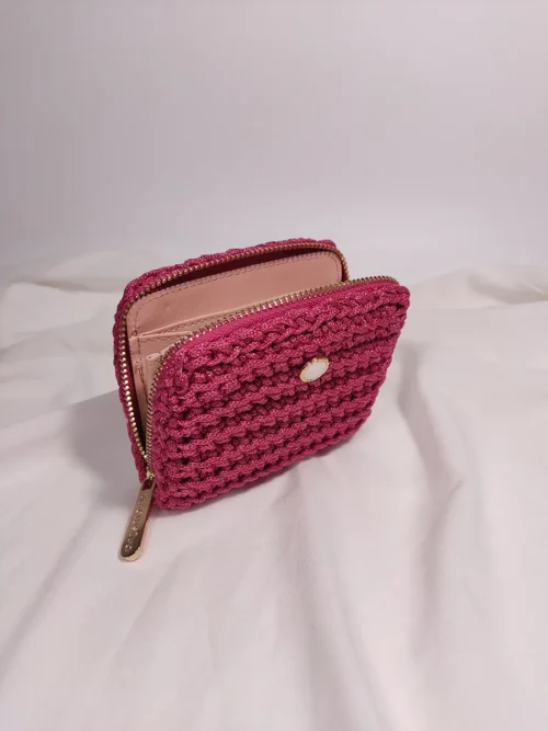 WALLET-0018 (8) Πορτοφόλι μικρό με 1 φερμουάρ φούξια
