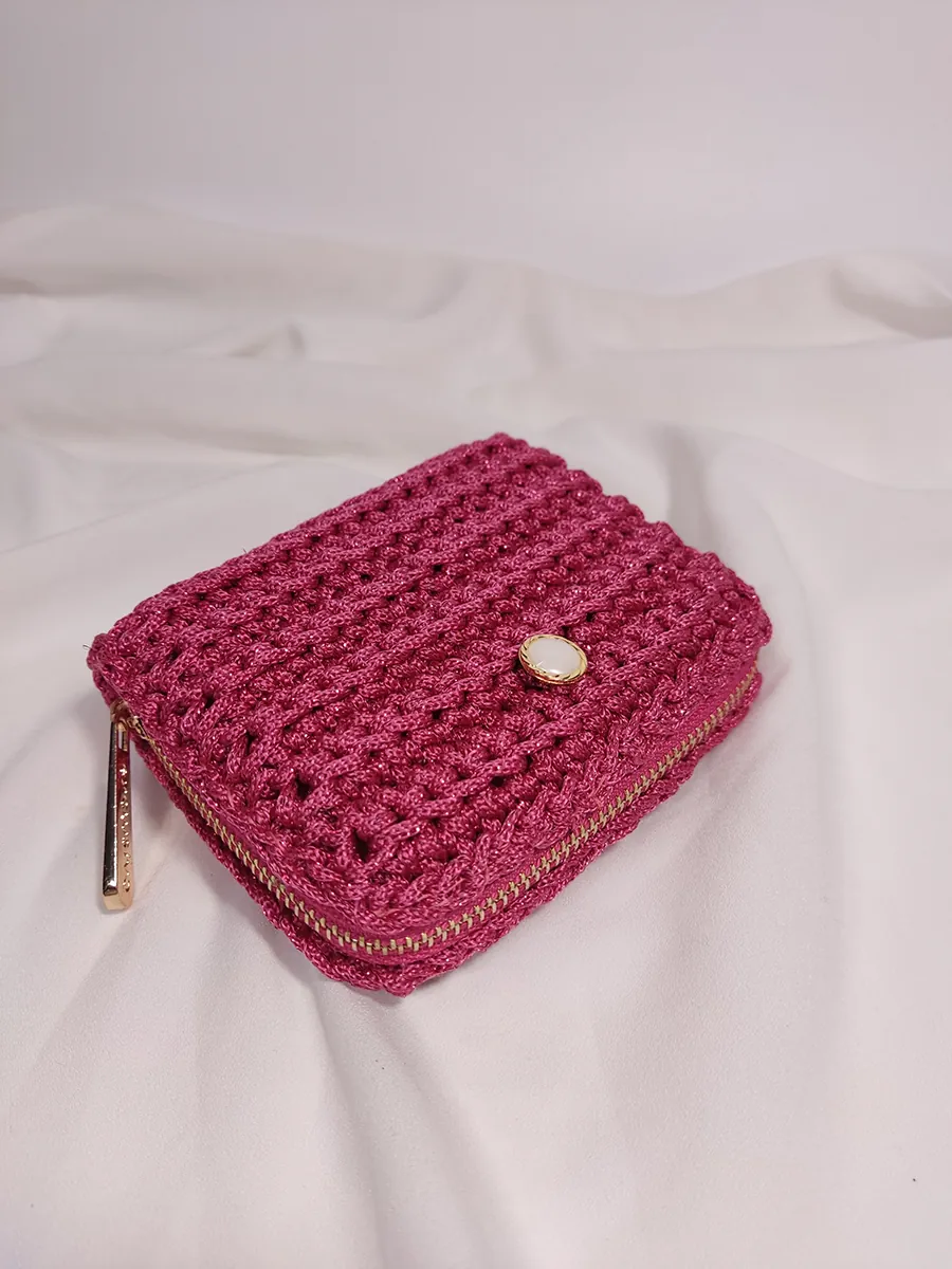 Πορτοφόλι μικρό με 1 φερμουάρ φούξια