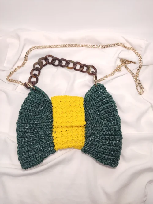 Τσάντα σε σχήμα φιόγκου δίχρωμη