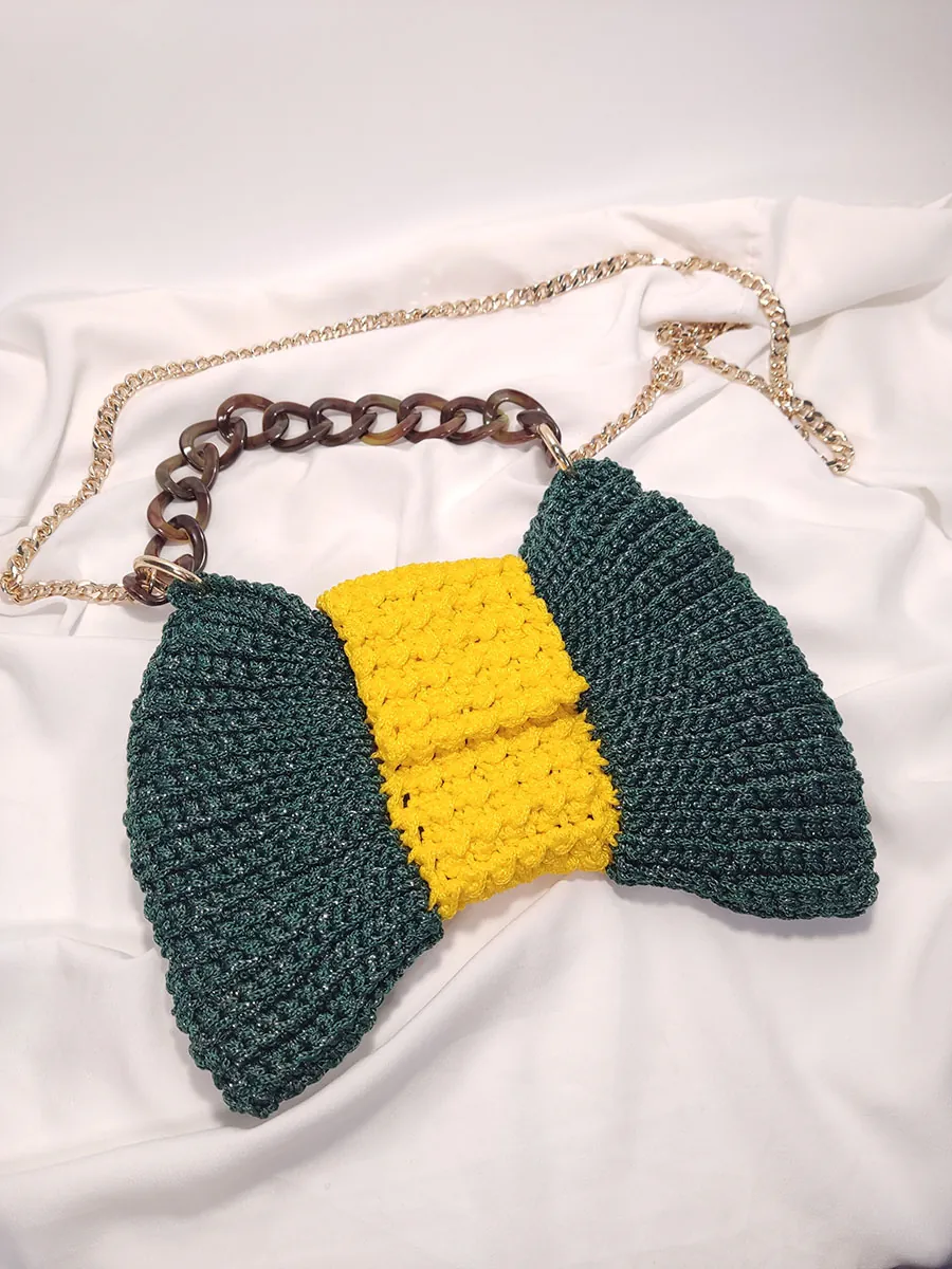 06 Τσάντα σε σχήμα φιόγκου δίχρωμη