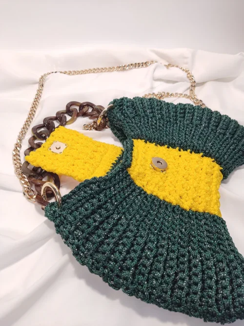 Τσάντα σε σχήμα φιόγκου δίχρωμη