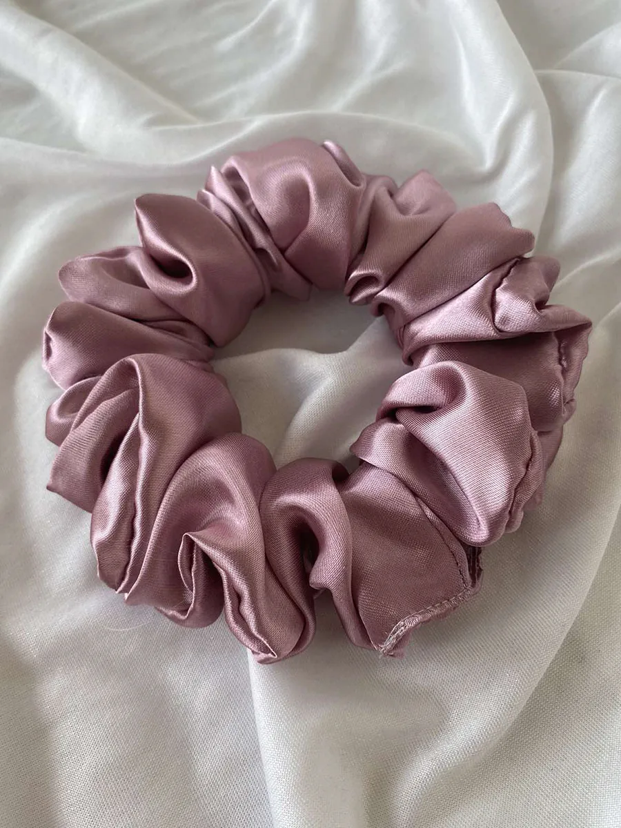 Scrunchie Λάστιχο μαλλιών σατέν σάπιο μήλο 2 μεγέθη
