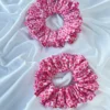 Scrunchie Λάστιχο μαλλιών ροζ animal print Large