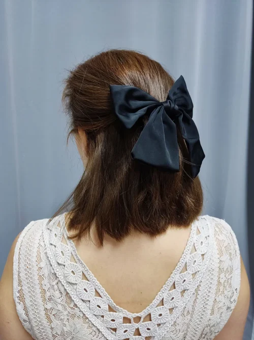 BOWS-0004 Φιόγκος για μαλλιά μαύρος