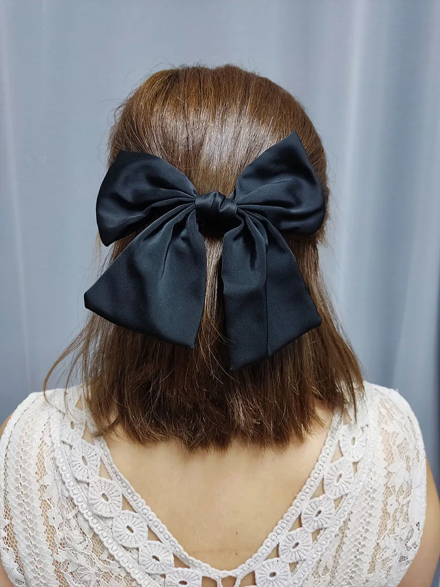 BOWS-0004 Φιόγκος για μαλλιά μαύρος