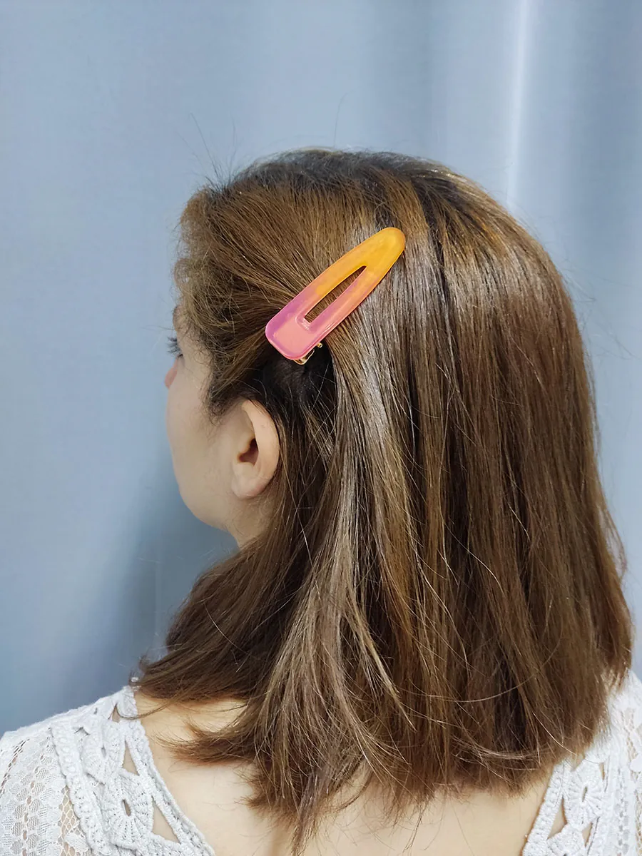 Κλιπ μαλλιών ροζ-χρυσό