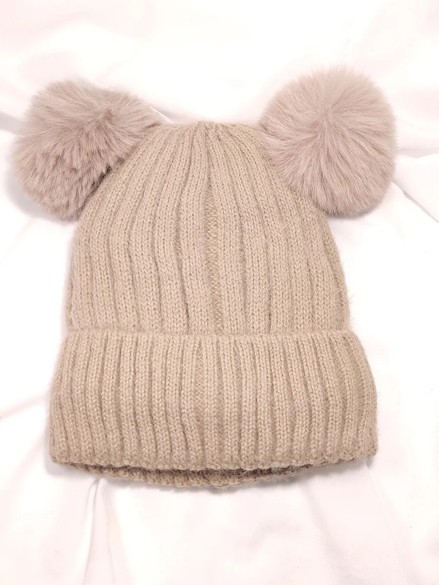 Μονόχρωμο Σκουφί με Δύο Φούντες και Επένδυση – 3 αποχρώσεις | CHRISARTI