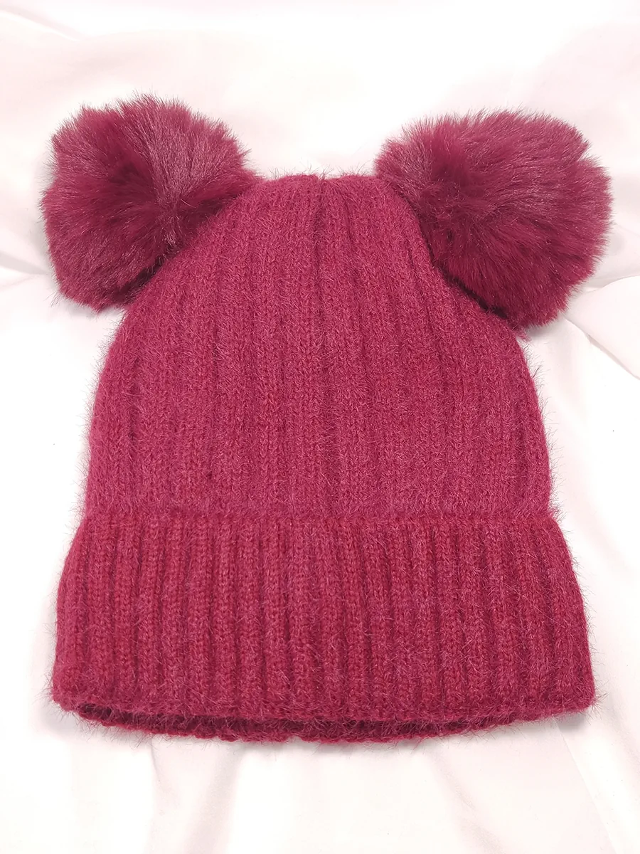 Μονόχρωμο Σκουφί με Δύο Φούντες και Επένδυση – 3 αποχρώσεις | CHRISARTI