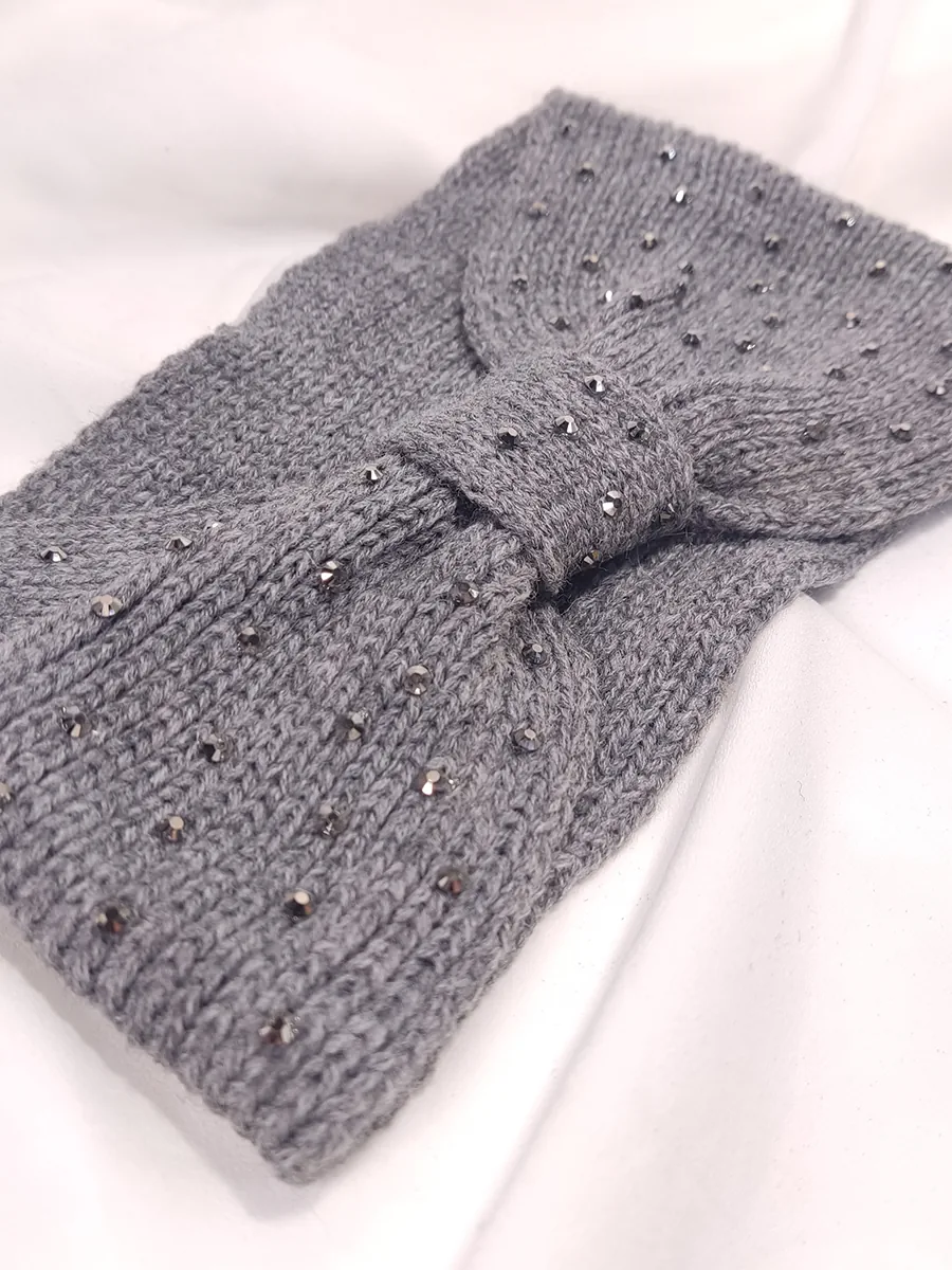 Κορδέλα μαλλιών πλεκτή με στρας 4 χρώματα