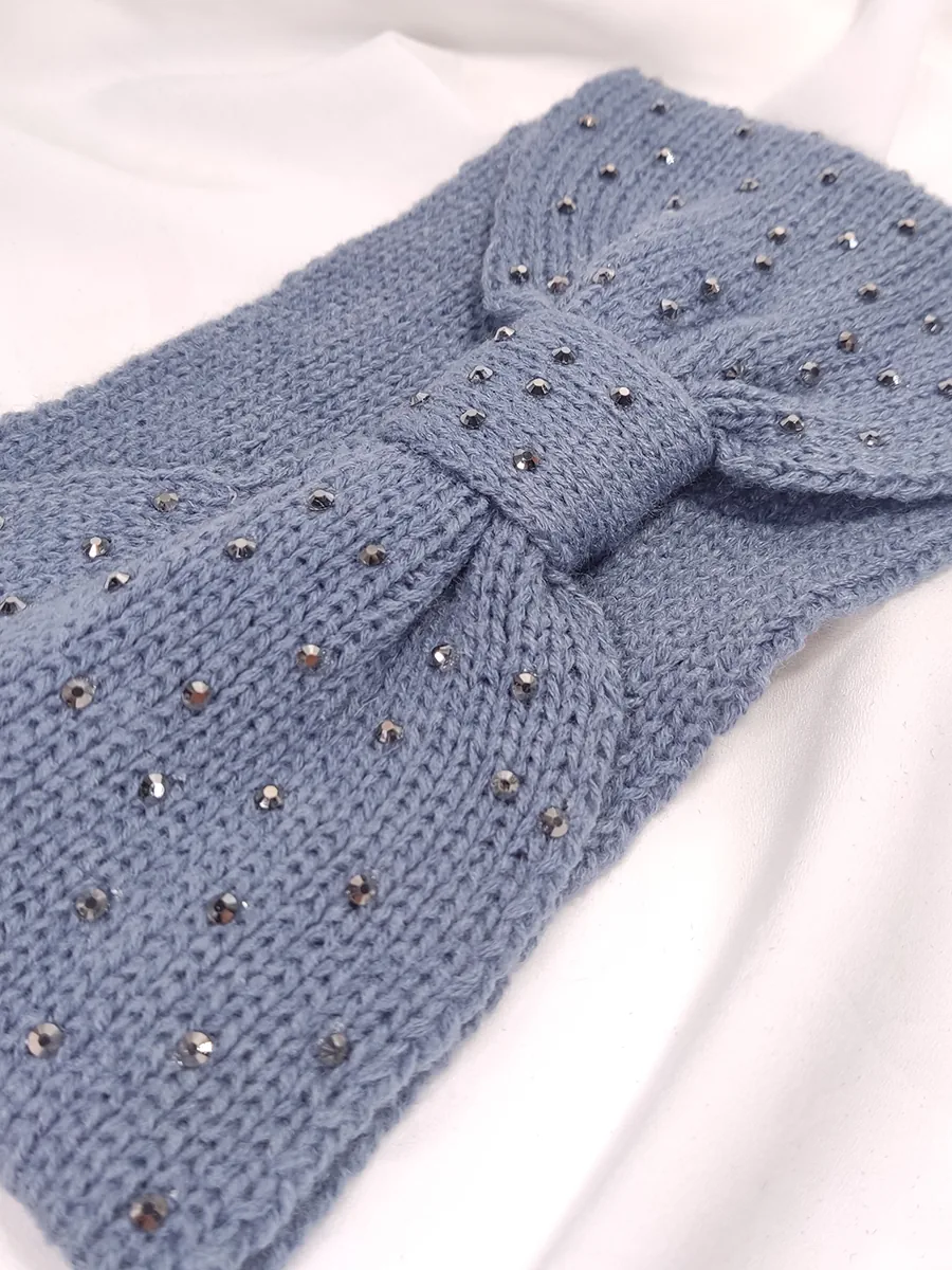 Κορδέλα μαλλιών πλεκτή με στρας 4 χρώματα