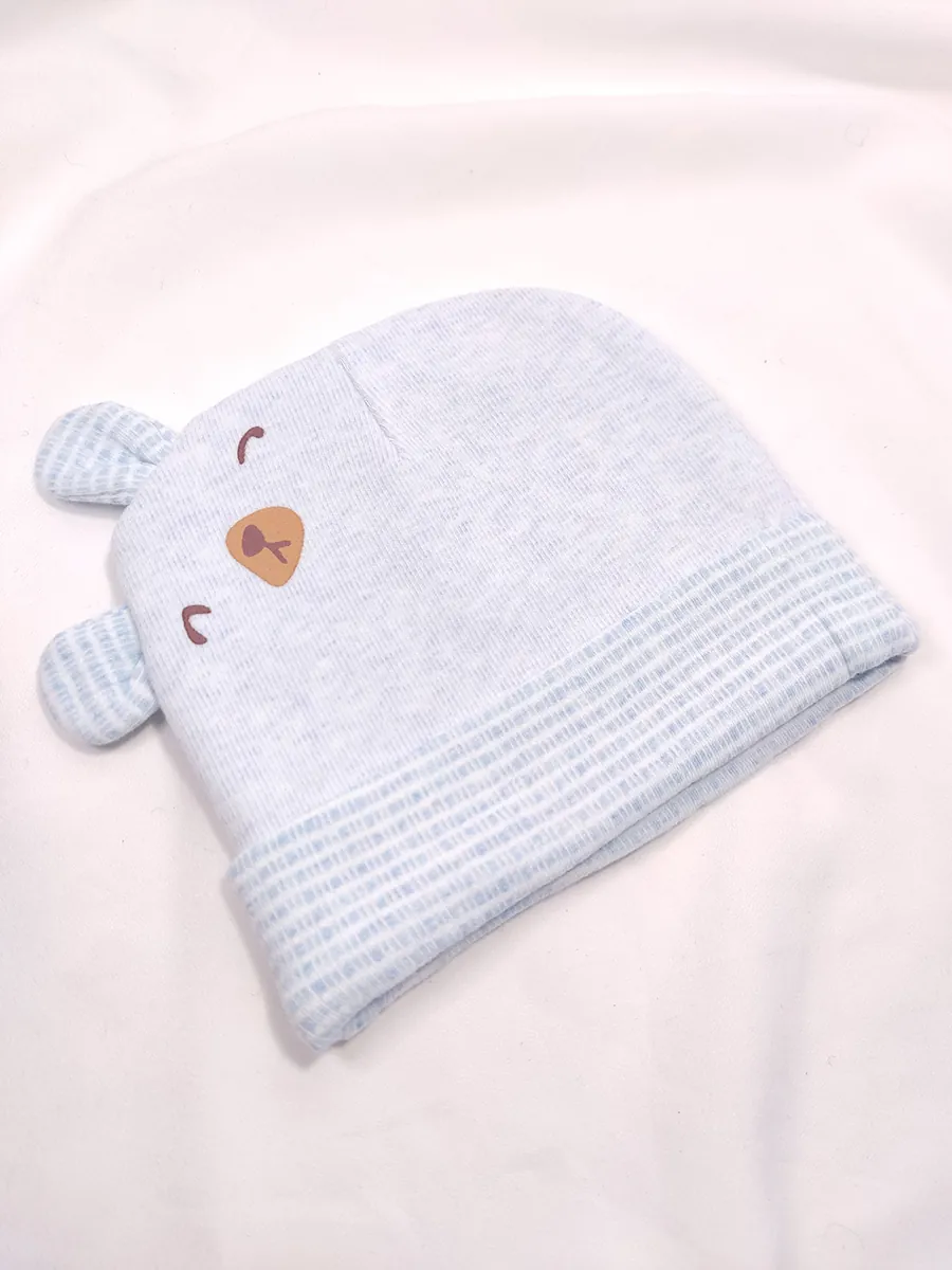 Σκουφάκι βρεφικό αρκουδάκι 3 χρώματα