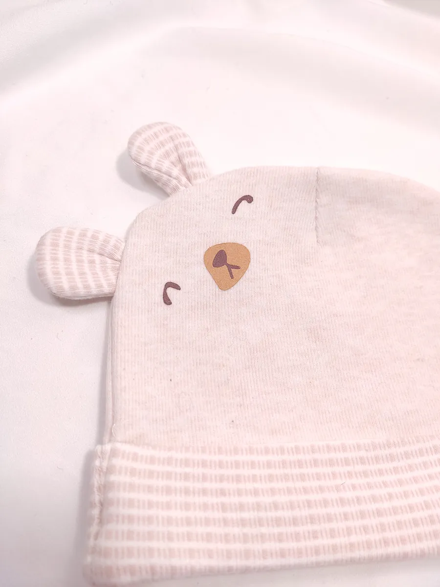 Σκουφάκι βρεφικό αρκουδάκι 3 χρώματα