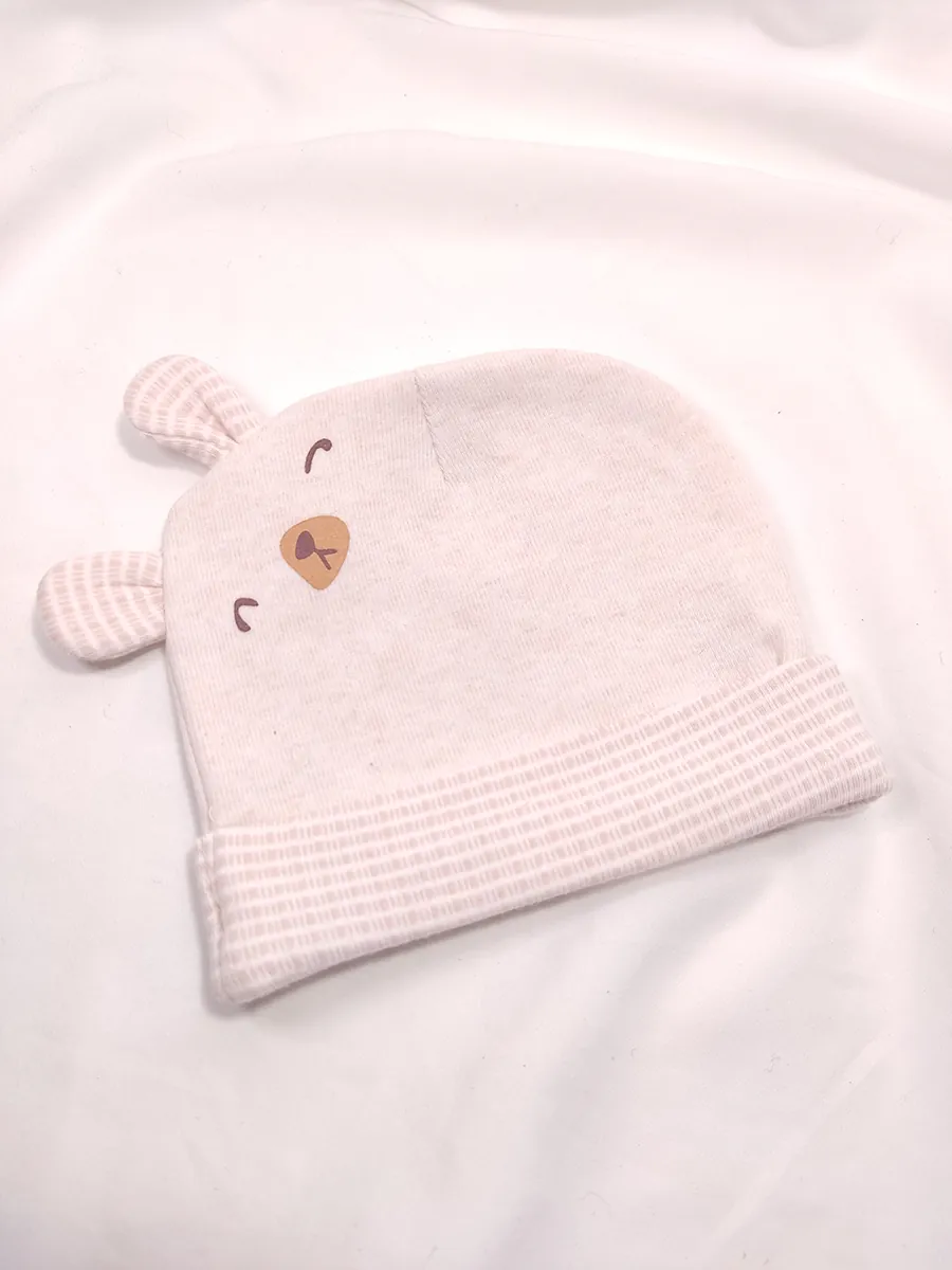 Σκουφάκι βρεφικό αρκουδάκι 3 χρώματα