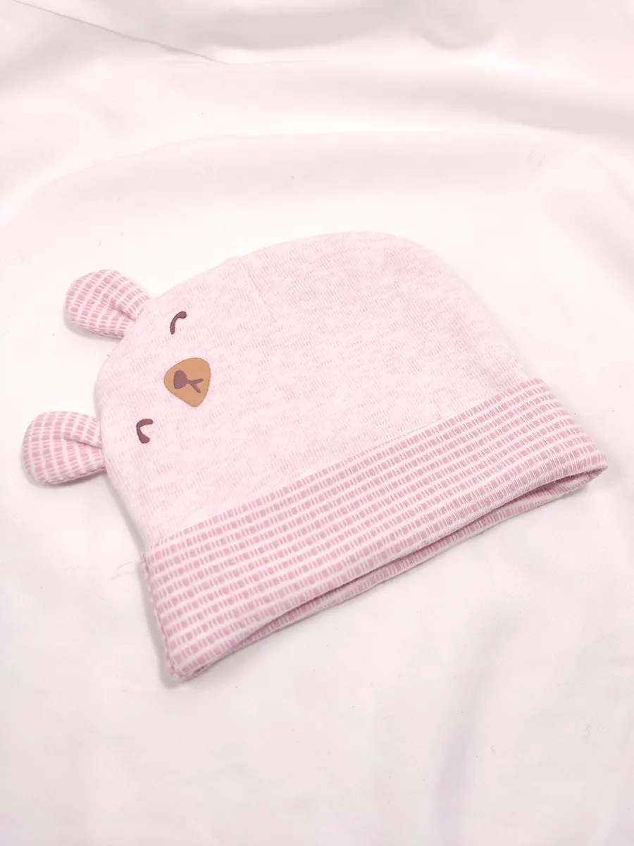 Σκουφάκι βρεφικό αρκουδάκι 3 χρώματα