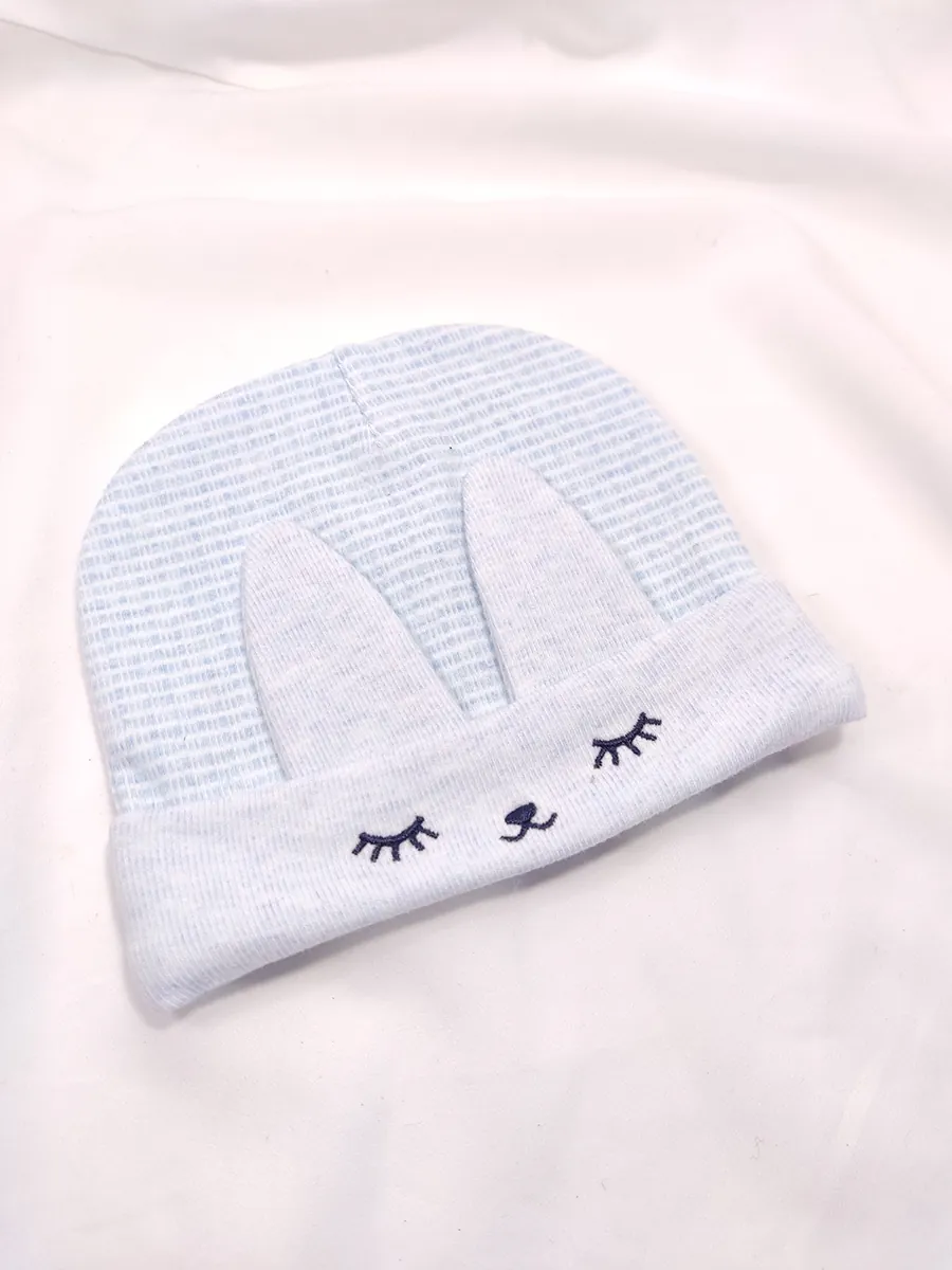 Σκουφάκι βρεφικό λαγουδάκι 2 χρώματα