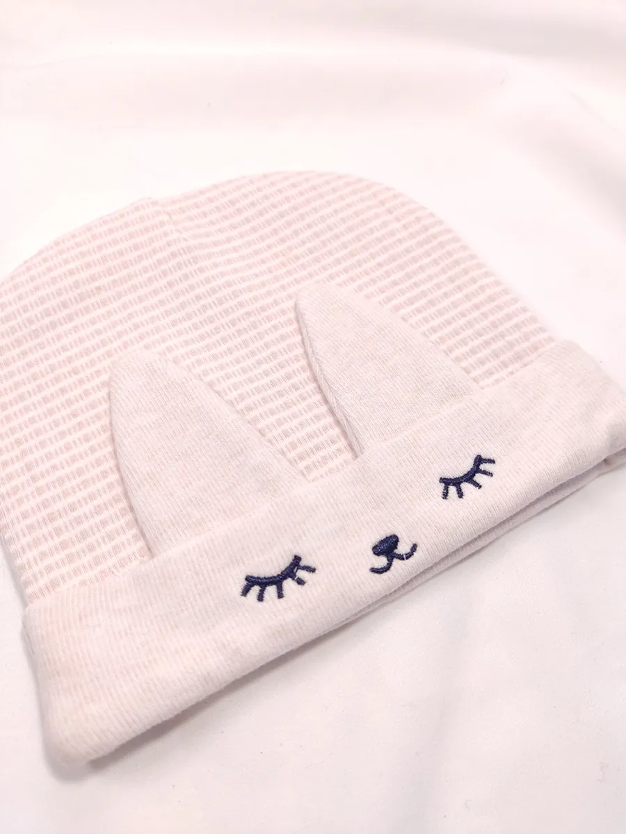 Σκουφάκι βρεφικό λαγουδάκι 2 χρώματα