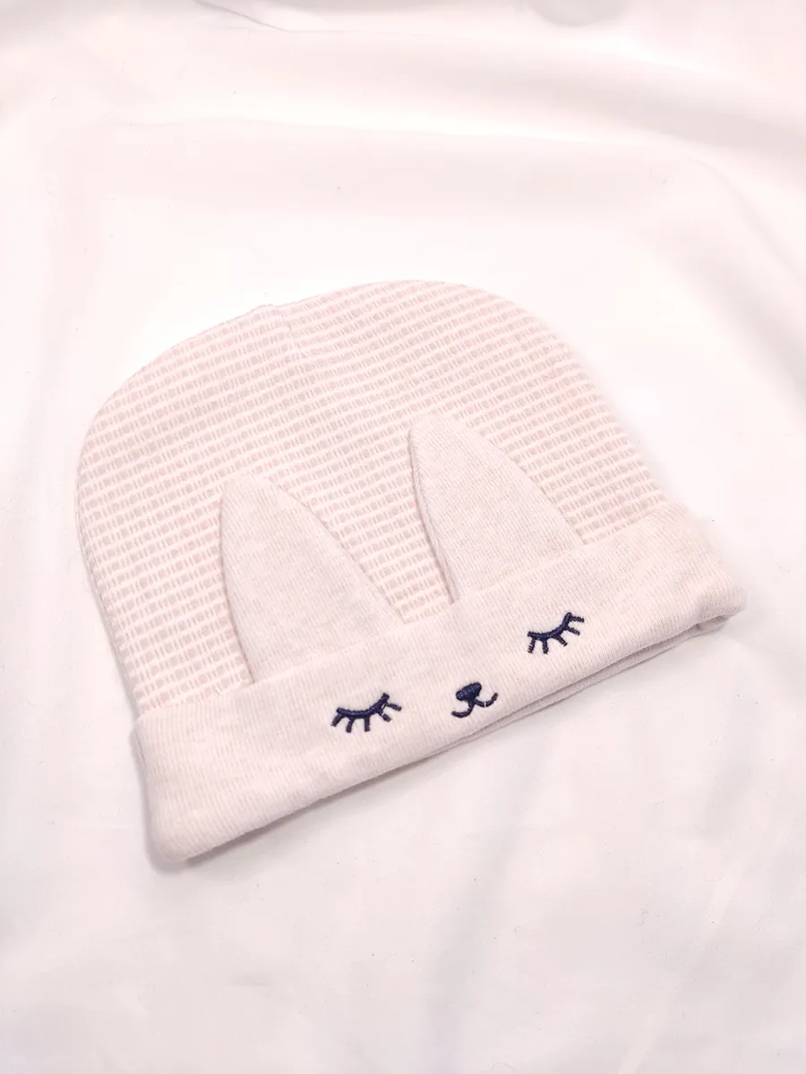 Σκουφάκι βρεφικό λαγουδάκι 2 χρώματα