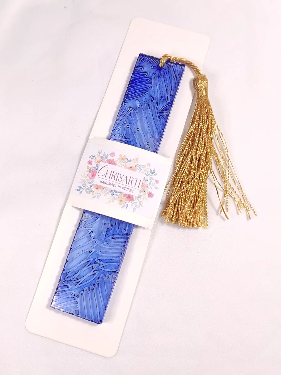 BOOKMARK-0014 (1) Σελιδοδείκτης μπλε με ανάγλυφη επιφάνεια