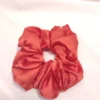 Scrunchie Λάστιχο μαλλιών λεπτό σατέν πορτοκαλί Large