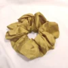 Scrunchie Λάστιχο μαλλιών λεπτό σατέν χρυσό Large