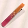 HAIRCLIP-0010 Κλιπ μαλλιών λεπτό ροζ-πορτοκαλί με φύλλα χρυσού