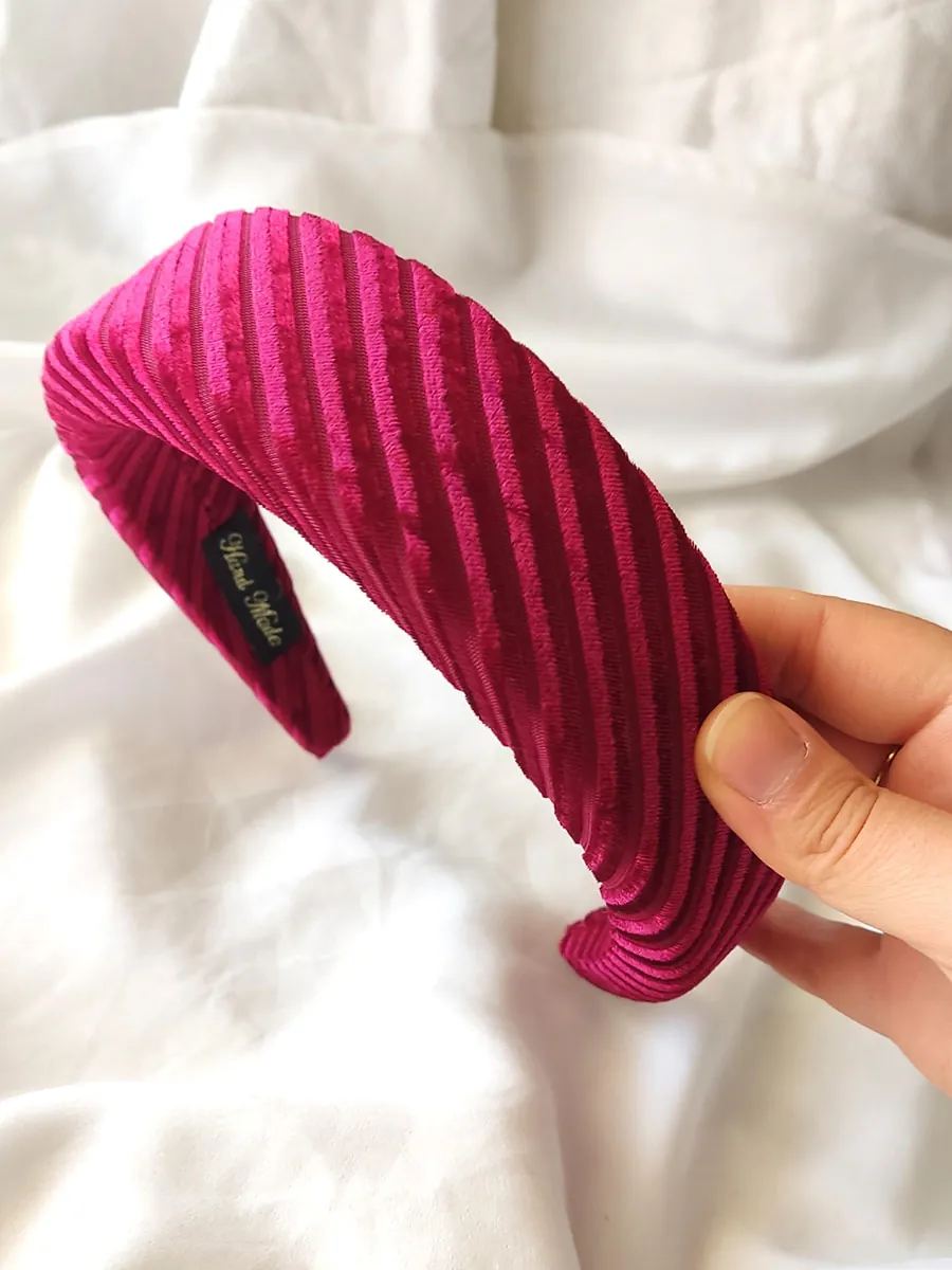 Υφασμάτινη στέκα μαλλιών βελούδινη κοτλέ - 2 χρώματα | CHRISARTI