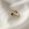 RINGSS-0002 Ατσάλινο Επιχρυσωμένο Δαχτυλίδι με Πράσινο Κρύσταλλο | CHRISARTI