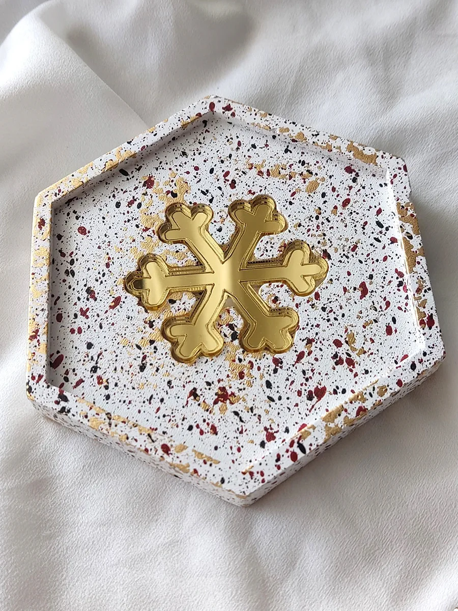 Κεραμικά Χριστουγεννιάτικα Σουβέρ Εξάγωνα με Χριστουγεννιάτικα Σχέδια - 2 τεμ | CHRISARTI