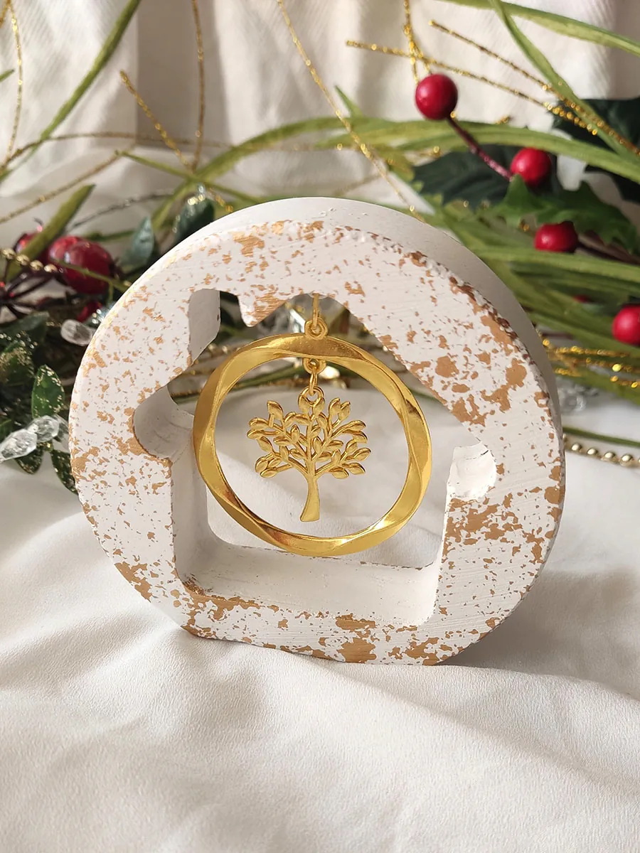 Κεραμικό Διακοσμητικό Σπίτι με Χρυσό Δέντρο της Ζωής | CHRISARTI