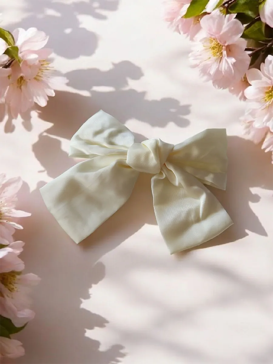 Μεγάλος Φιόγκος για μαλλιά κρεμ