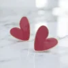 EARRINGSKAA-0001 Ατσάλινα Σκουλαρίκια Καρδιά σε Κόκκινο & Χρυσό | Heartbeat Jewelry Collection | CHRISARTI