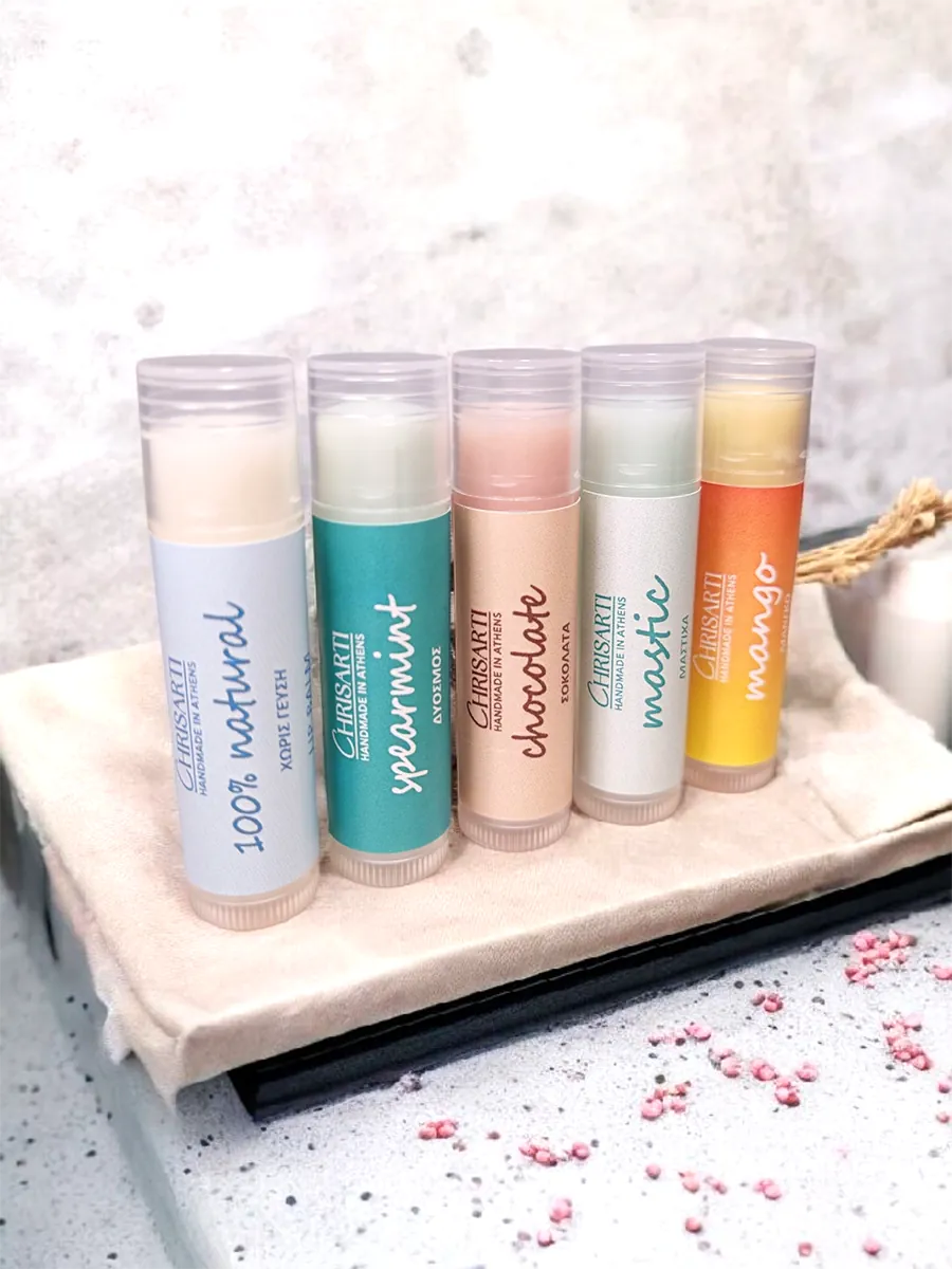 The Natural Kiss Collection - Σετ 5 Χειροποίητα Lip Balms από 100% Φυσικά Συστατικά | CHRISARTI