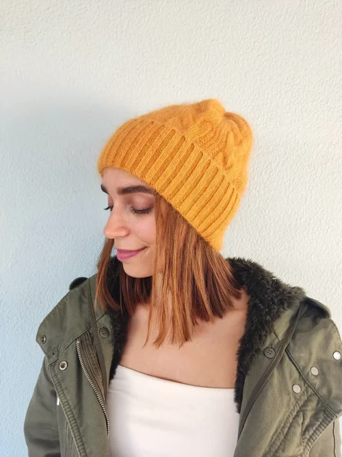 BEANIES-0018 (2) Μονόχρωμο Σκουφί με Σχέδιο Πλεξούδες - 2 αποχρώσεις | CHRISARTI