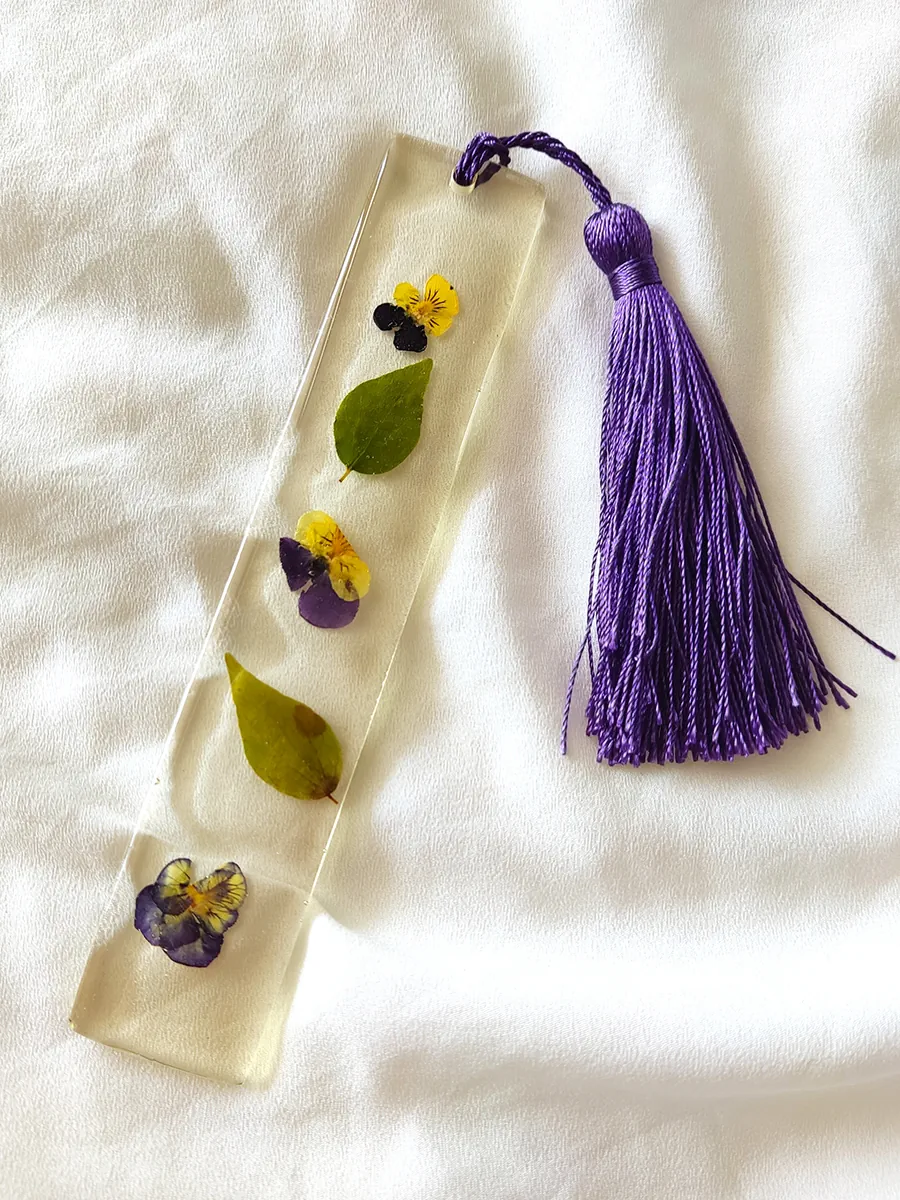 Χειροποίητος Σελιδοδείκτης με Αληθινά Λουλούδια και Υγρό Γυαλί - Διάφορα Σχέδια | CHRISARTI