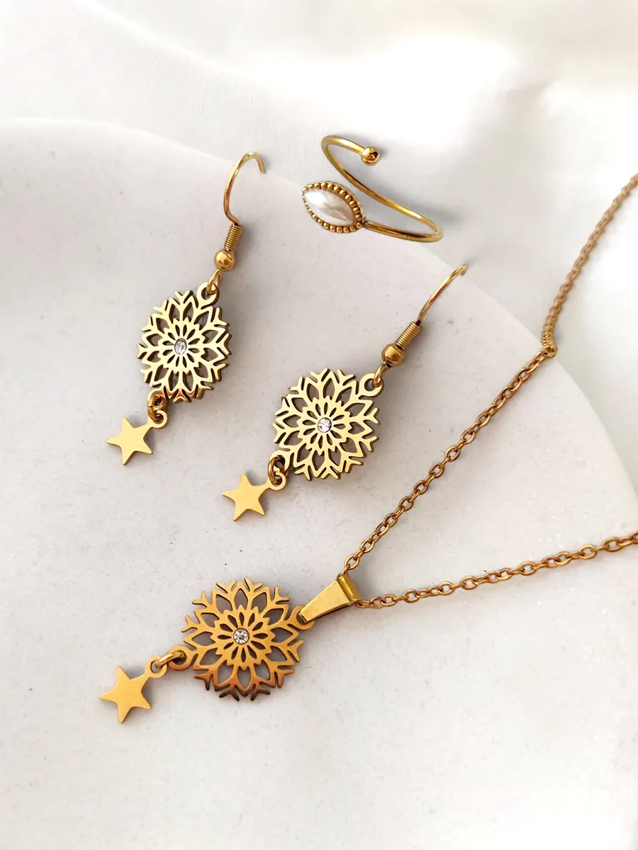 Frosted Glamour Set – Premium Χειμερινό Σετ Κοσμημάτων με Νιφάδες Χιονιού | CHRISARTI