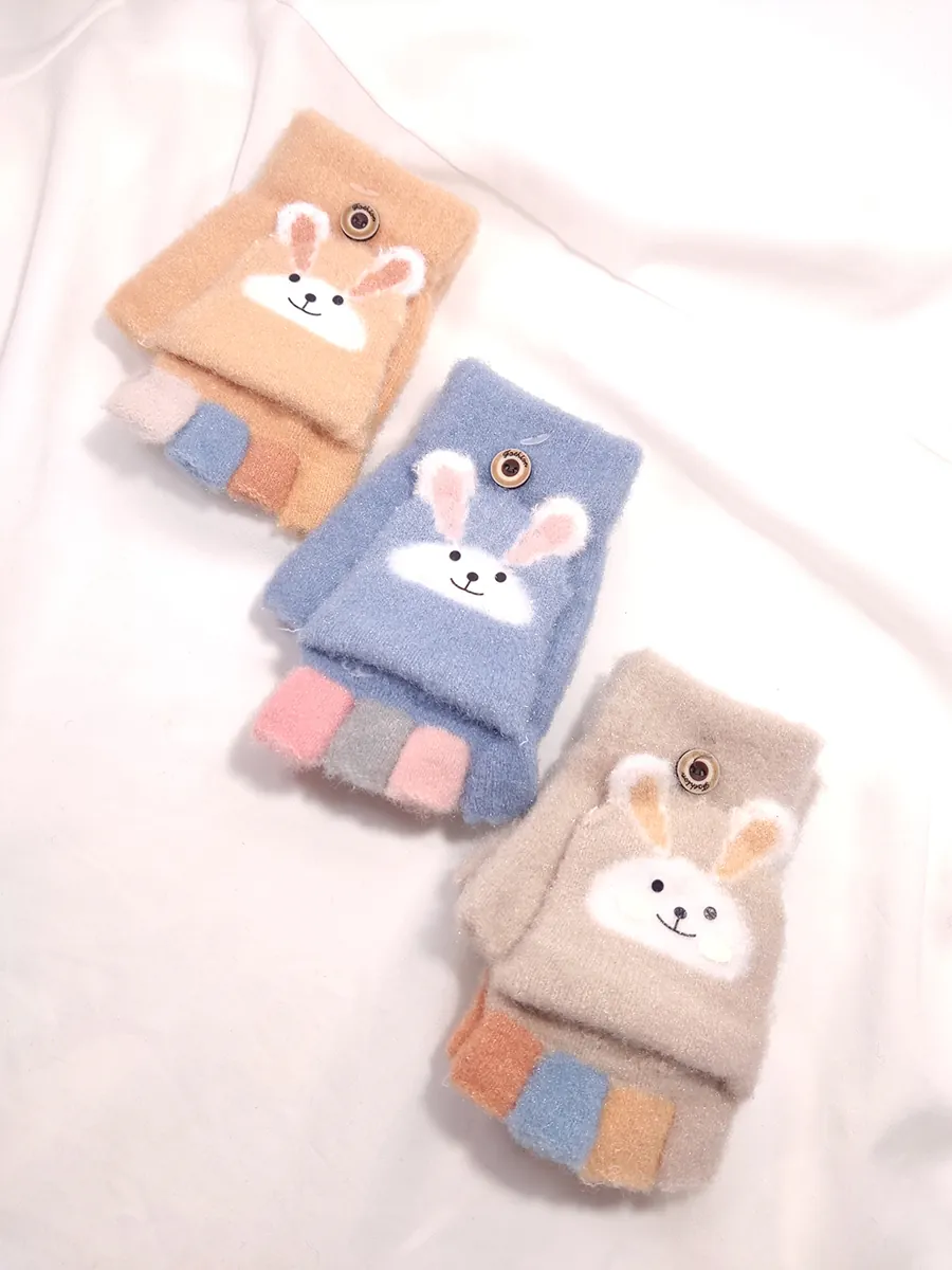 Παιδικά Γάντια με Σχέδιο Λαγουδάκι – Ζεστά, απαλής υφής και γεμάτα φαντασία | CHRISARTI