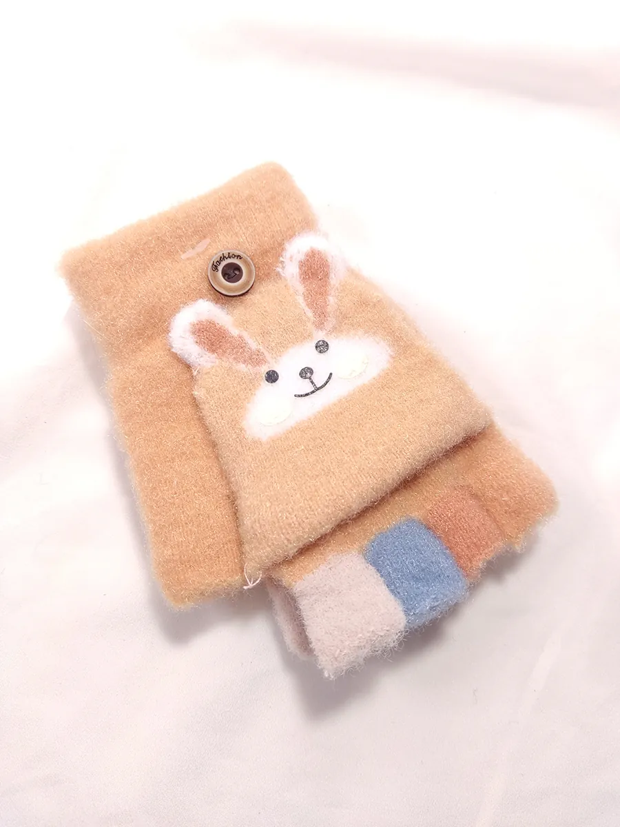 KIDSGLOVES-0003 (3) Παιδικά Γάντια με Σχέδιο Λαγουδάκι – Ζεστά, απαλής υφής και γεμάτα φαντασία | CHRISARTI