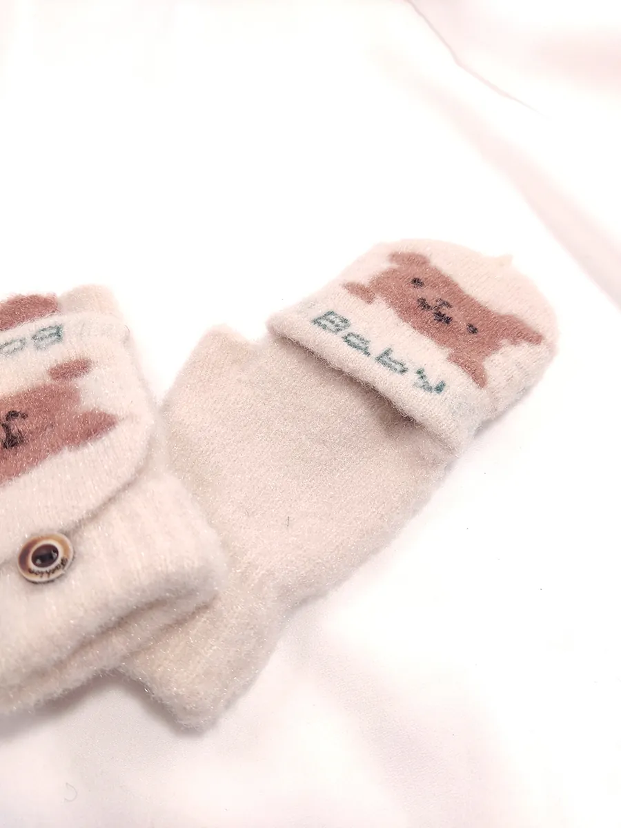 KIDSGLOVES-0004 (6) Παιδικά Γάντια με Σχέδιο Αρκουδάκι Baby – Ζεστά, μαλακά & πρακτικά για μικρά χεράκια | CHRISARTI