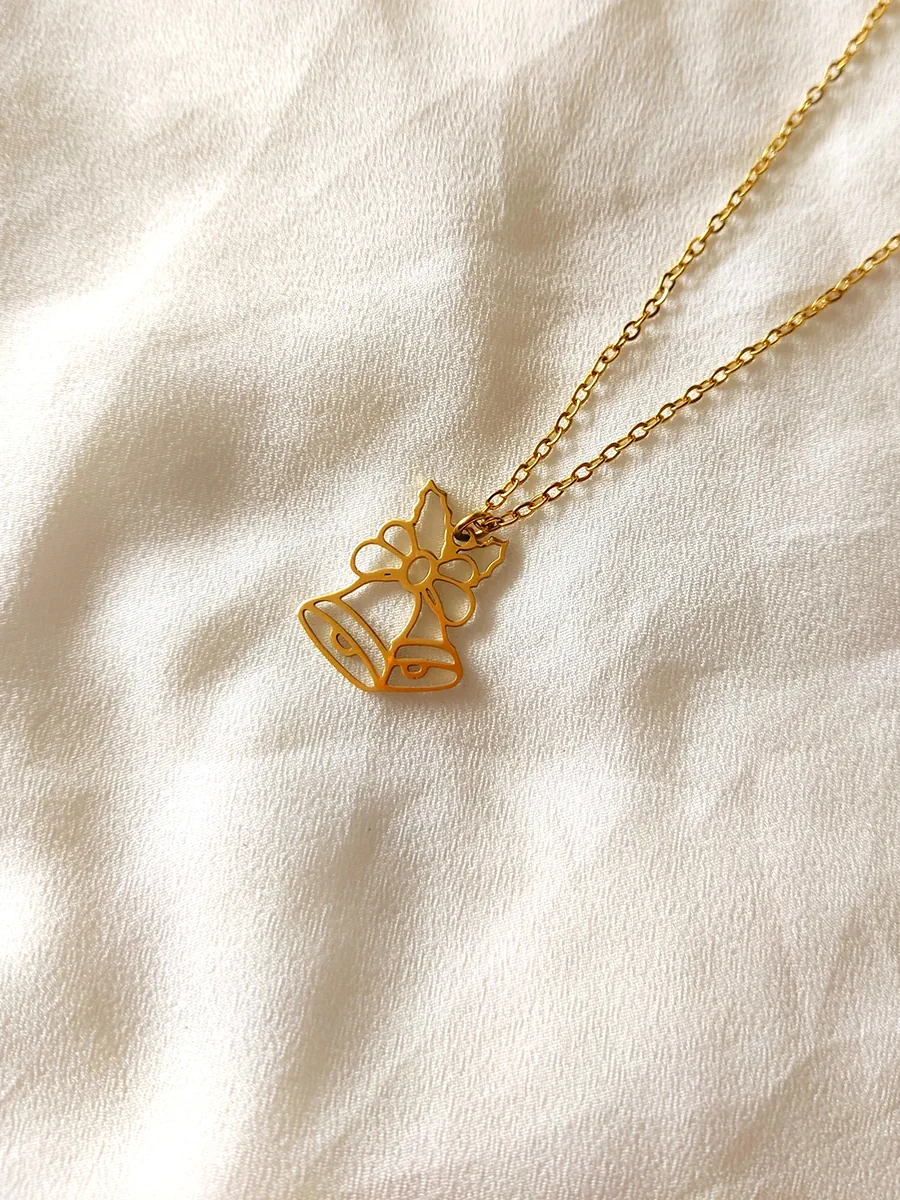 Χειροποίητο Ατσάλινο XMAS Κολιέ με Καμπανούλες – Επιχρυσωμένο | CHRISARTI