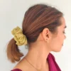 SCRUNCHIES-0023 (3) Scrunchie Λάστιχο μαλλιών χρυσό glitter 3 μεγέθη
