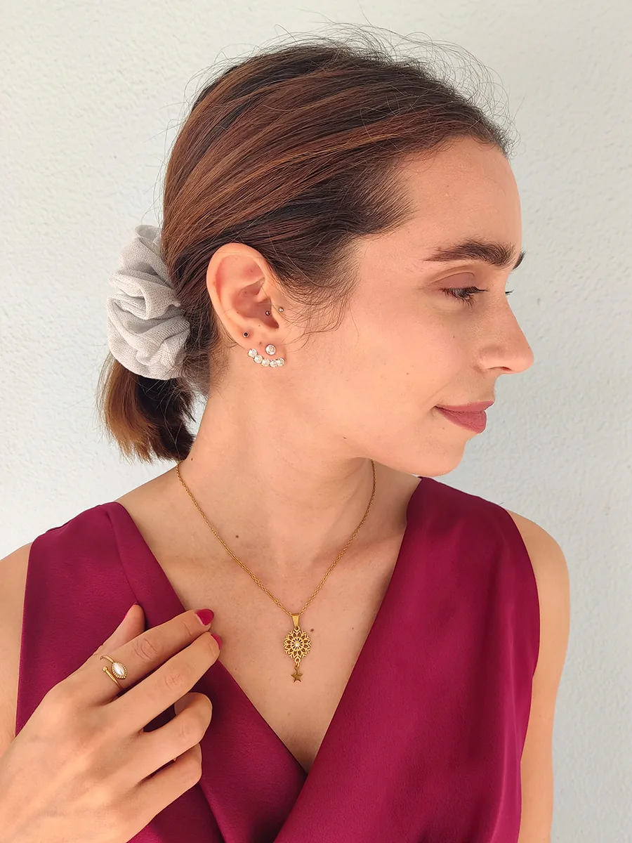 SCRUNCHIES-0047 (1) Scrunchie Λάστιχο μαλλιών ασημί glitter XL