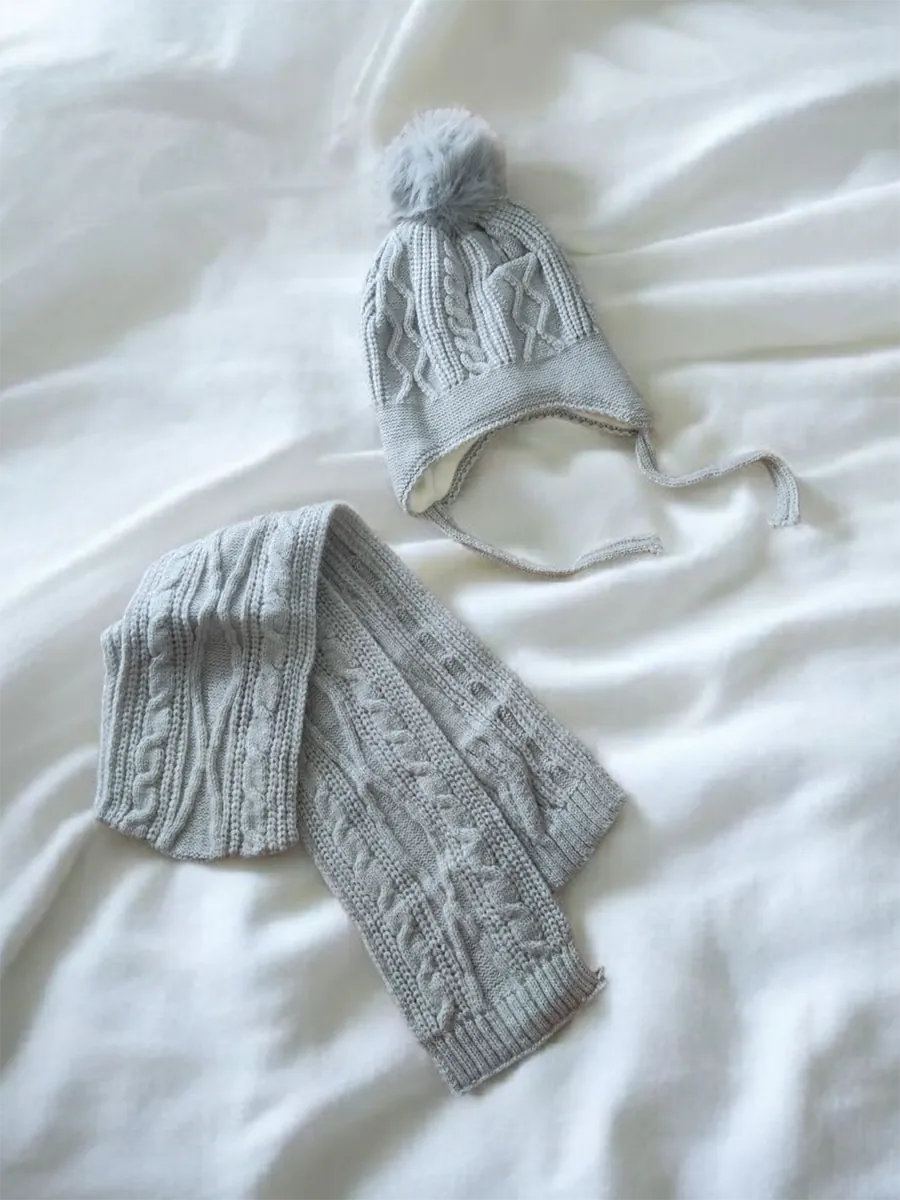 SETKIDSBEANIES&SCARVES-0001 (3) Μονόχρωμο Παιδικό Σετ με Σκουφί και Κασκόλ με Εσωτερική Επένδυση | CHRISARTI