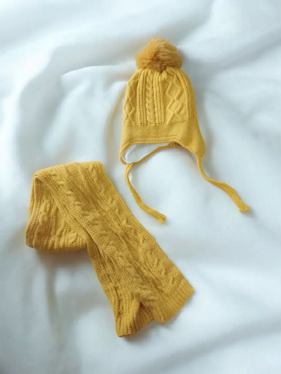 SETKIDSBEANIES&SCARVES-0001 (4) Μονόχρωμο Παιδικό Σετ με Σκουφί και Κασκόλ με Εσωτερική Επένδυση | CHRISARTI