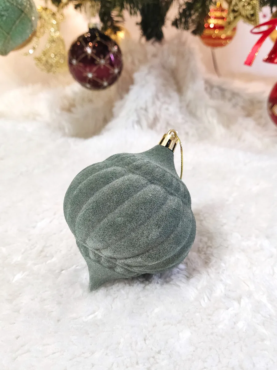 Βελούδινη Χακί Χριστουγεννιάτικη Μπάλα 11εκ - Άθραυστη | CHRISARTI