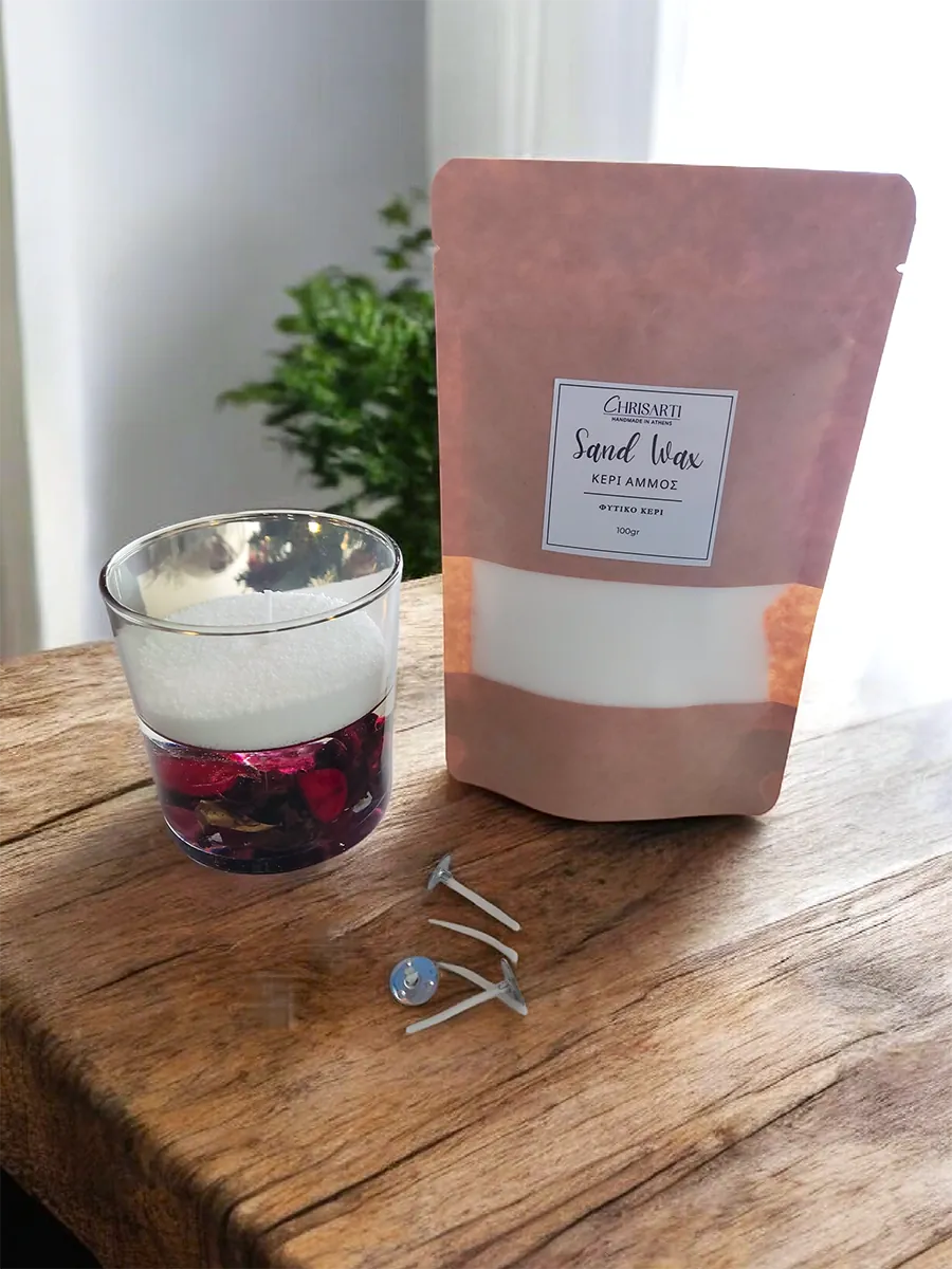 Sand Wax – Φυτικό Κερί σε Μορφή Άμμου με Κερωμένα Φυτίλια (100 γρ.) | CHRISARTI