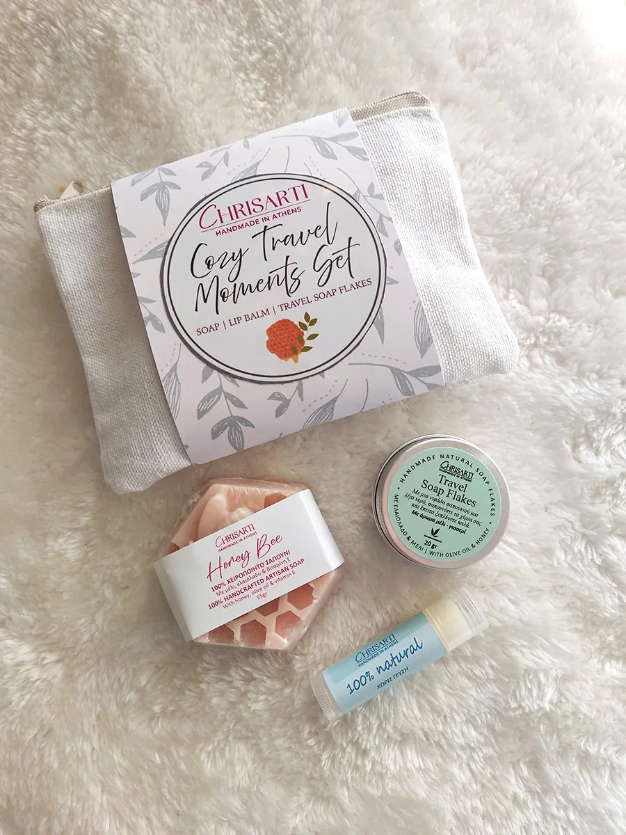 Cozy Travel Moments Set | Χειροποίητο Σετ Περιποίησης Ταξιδιού από Φυσικά Συστατικά | CHRISARTI