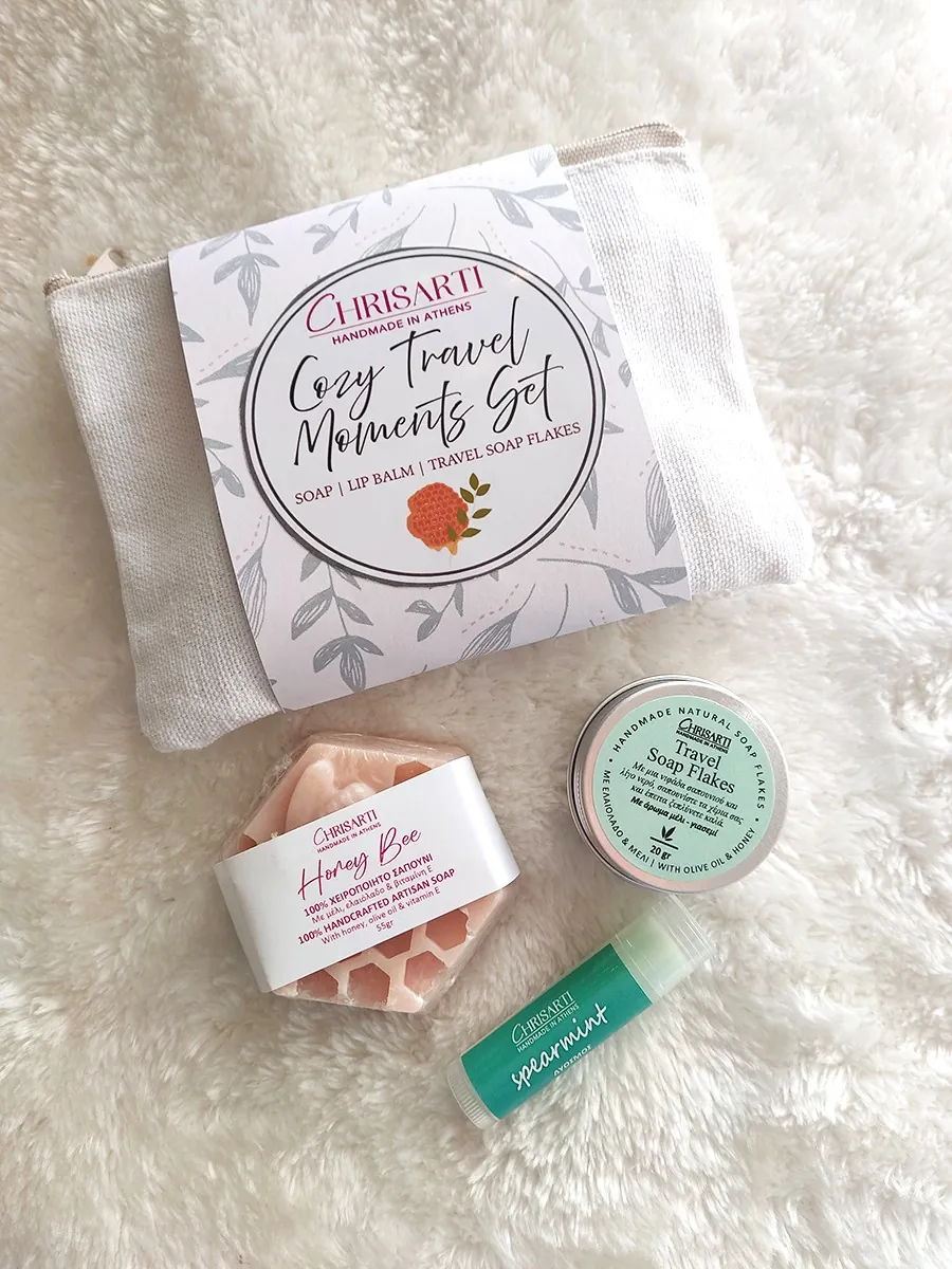 Cozy Travel Moments Set | Χειροποίητο Σετ Περιποίησης Ταξιδιού από Φυσικά Συστατικά | CHRISARTI