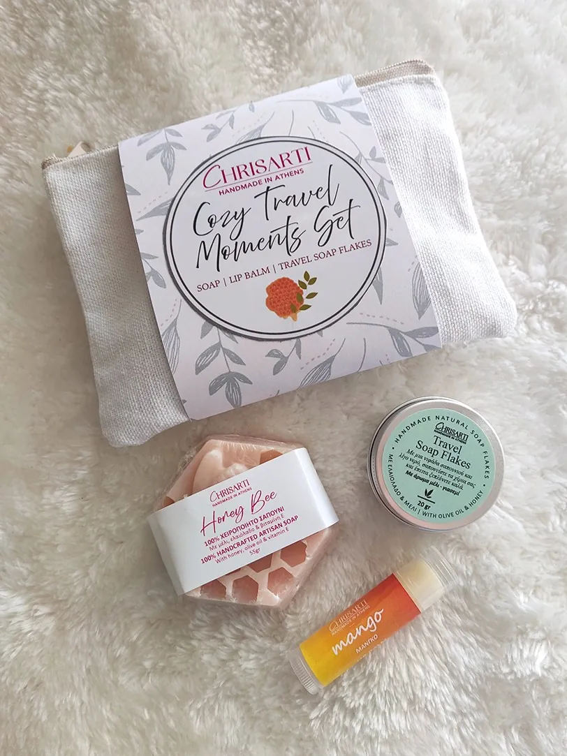 Cozy Travel Moments Set | Χειροποίητο Σετ Περιποίησης Ταξιδιού από Φυσικά Συστατικά | CHRISARTI