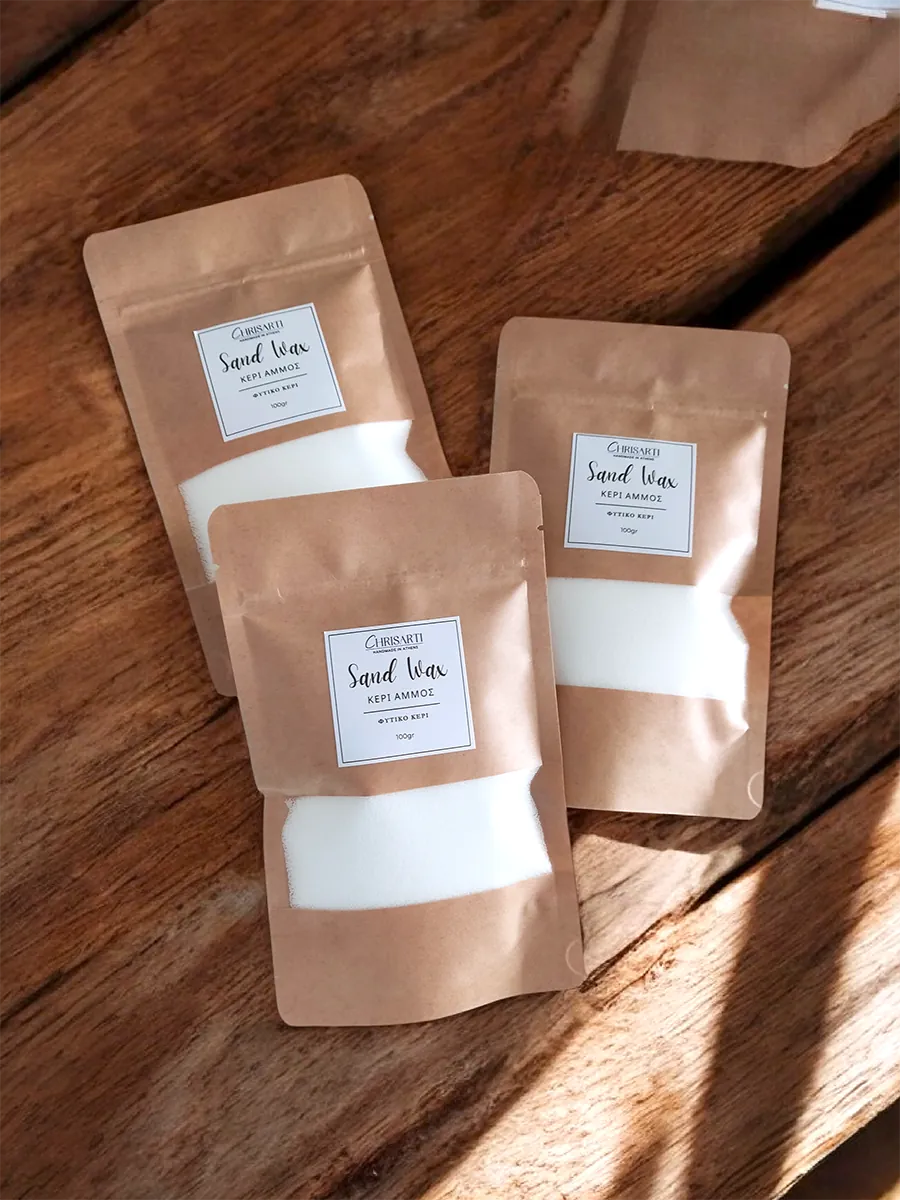 Sand Wax Φυτικό Κερί σε Μορφή Άμμου με Κερωμένα Φυτίλια (100 γρ.) | CHRISARTI