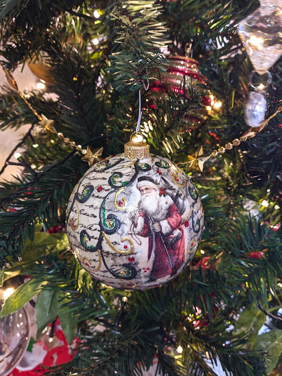 Σετ 2 Άθραυστες XMAS Vintage Μπάλες Άγιος Βασίλης & Άγγελοι 10cm | CHRISARTI